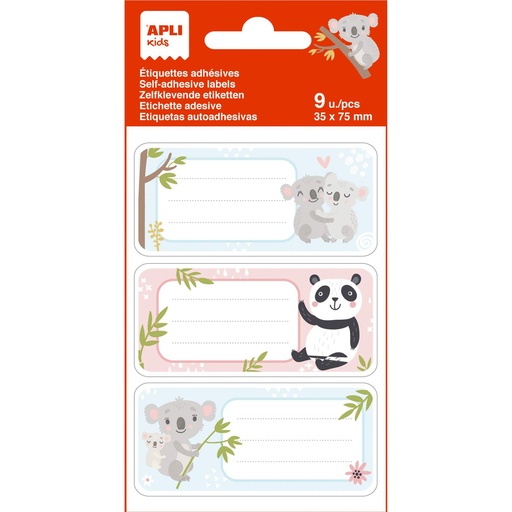 [249491] BOLSA 9 ETIQUETAS VAC KOALAS