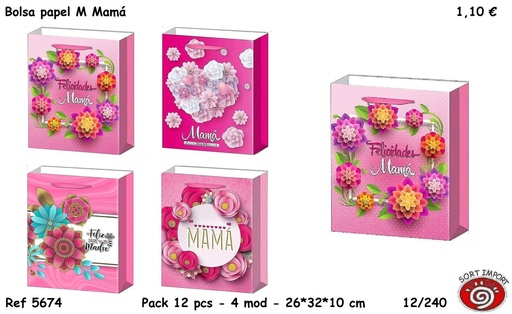 [880213] BOLSA REGALO PAPEL M MAMA 5674