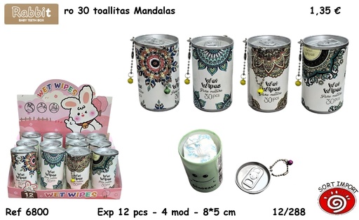 [000275] BOTE 30 TOALLITAS MANDALAS 6800