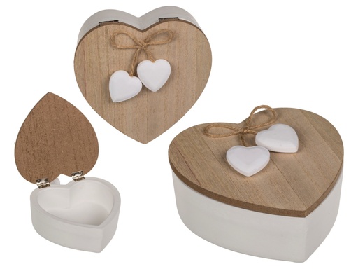[880005] CAJITA BLANCA MADERA CORAZON