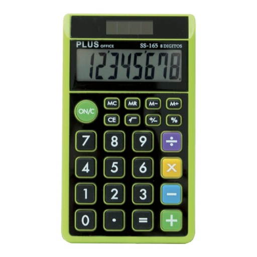 [220568] CALCULADORA PLUS OFFICE SS 165 NEGRO/VERDE