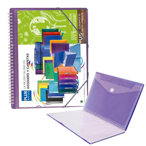 [181034] CARPETA 20 FUNDAS ESPIRAL GOM.VIOLETA