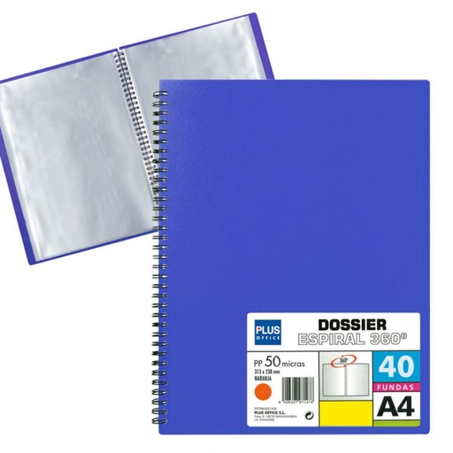 [180622] CARPETA 40 FUNDAS ESPIRAL AZUL