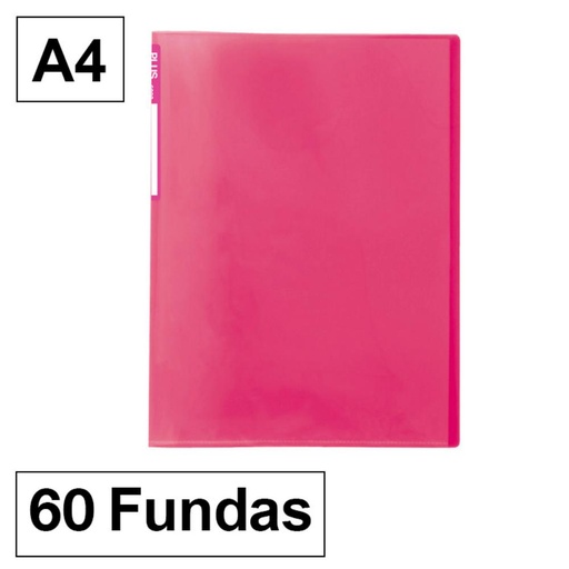 [181334] CARPETA FUNDAS A4 60F TRANSLUCIDA ROSA