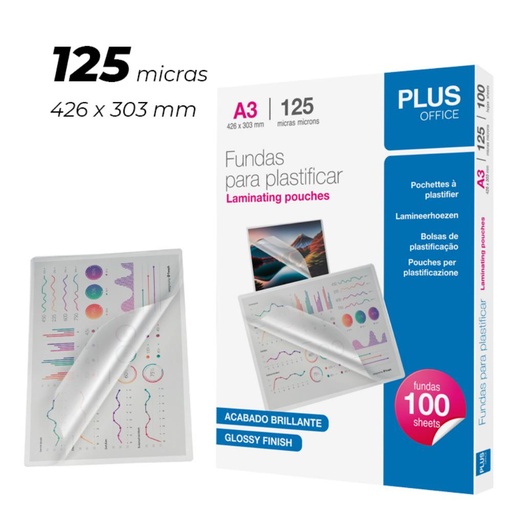 [220201] FUNDA PLASTIFICAR PLUS A3 426x303MM 125 MICRAS