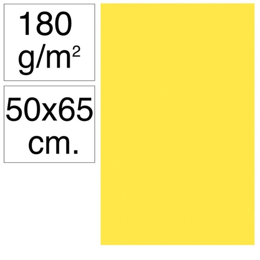 [630495] CARTULINA 50X65 180G AMARILLO CANARIO 25UD