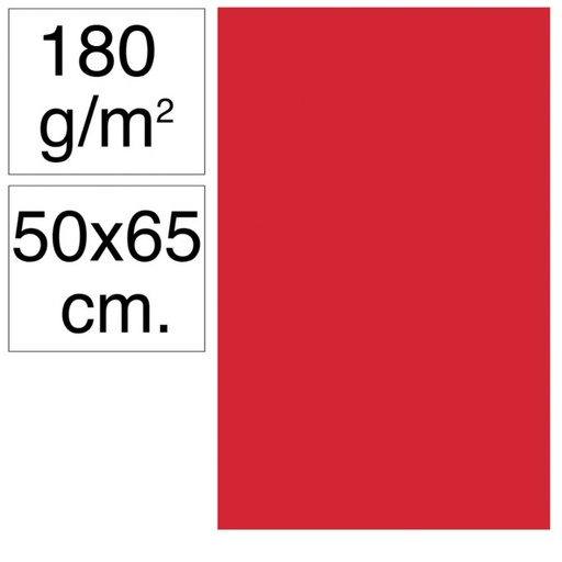 [630500] CARTULINA 50X65 180G ROJO 25UD
