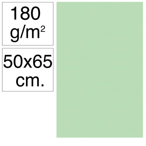 [630486] CARTULINA 50X65 180G VERDE MANZANA 25UD
