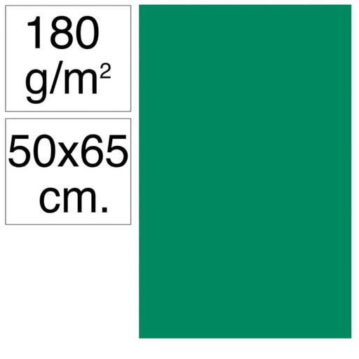 [630487] CARTULINA 50X65 180G VERDE PINO 25UD