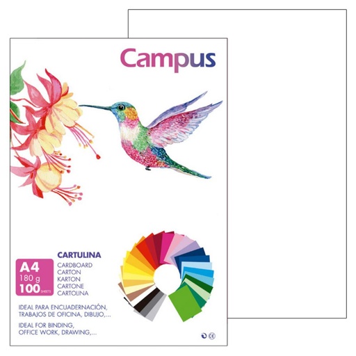 [220142] CARTULINA A4 MAKRO BLANCO 180G 100UD