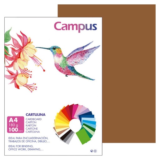 [220559] CARTULINA A4 MAKRO CHOCOLATE 180G 100UD