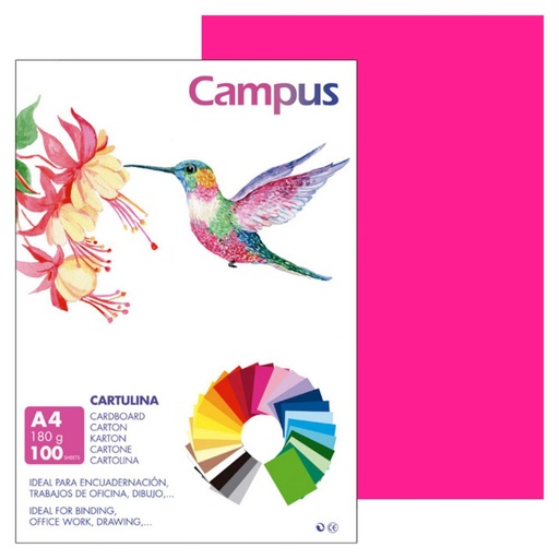 [220550] CARTULINA A4 MAKRO FUCSIA 180G 100UD
