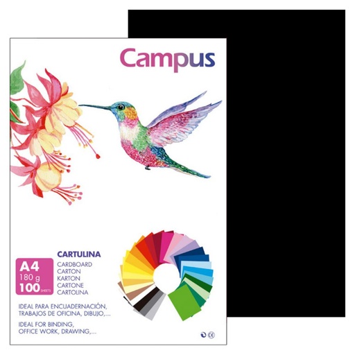 [220459] CARTULINA A4 MAKRO NEGRO 180G 100UD
