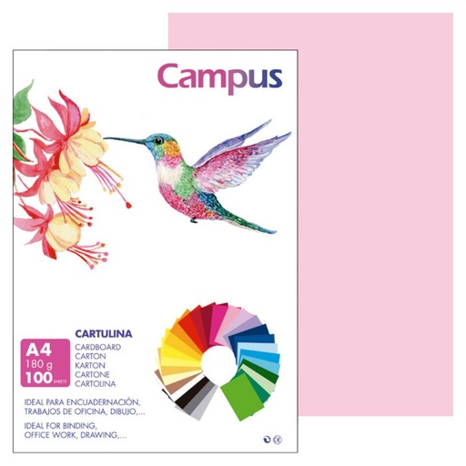 [220152] CARTULINA A4 MAKRO ROSA 180G 100UD