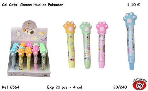 [752250] GOMA RETRACTIL CATS HUELLAS 6564