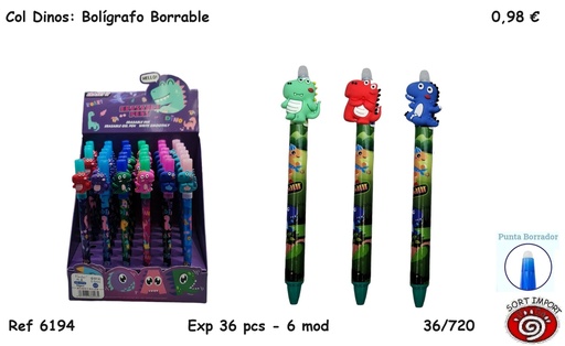 [752254] COL DINOS BOLIGRAFO BORRA.6194