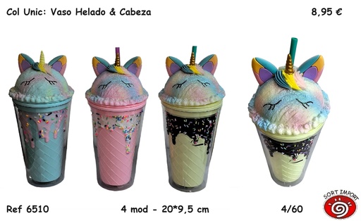 [881751] VASO UNICORNIO HELADO&CABEZA 6510