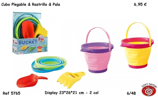 [703457] CUBO PLEGABLE CON RASTRILLO Y PALA 5765