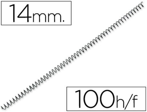 [220185] ESPIRAL METALICO P56/5:1 14 BLANCO 100UD