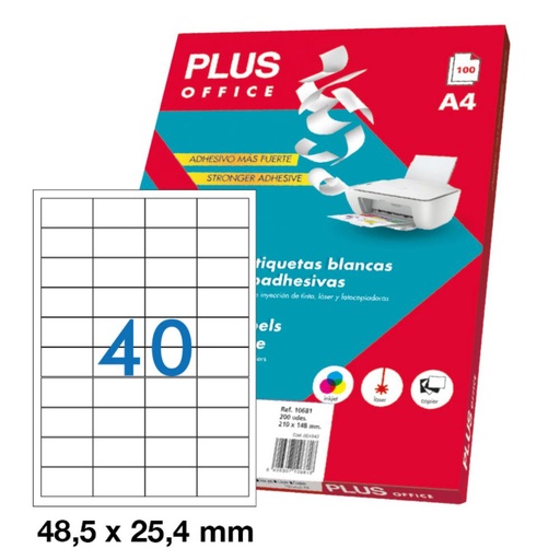 [002528] ETIQUETA PLU.A4 48,5X25,5 REDO