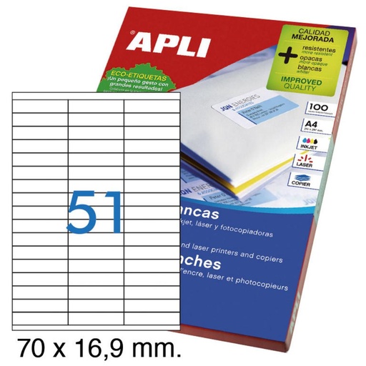 [003347] ETIQUETAS APLI A4 70X16 91 100