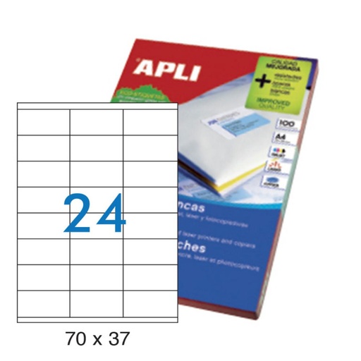 [001258] ETIQUETAS APLI A4 70X37 100H