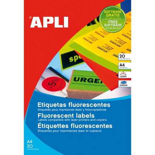 [072102] ETIQUETAS APLI FLUOR 2879 NARANJA