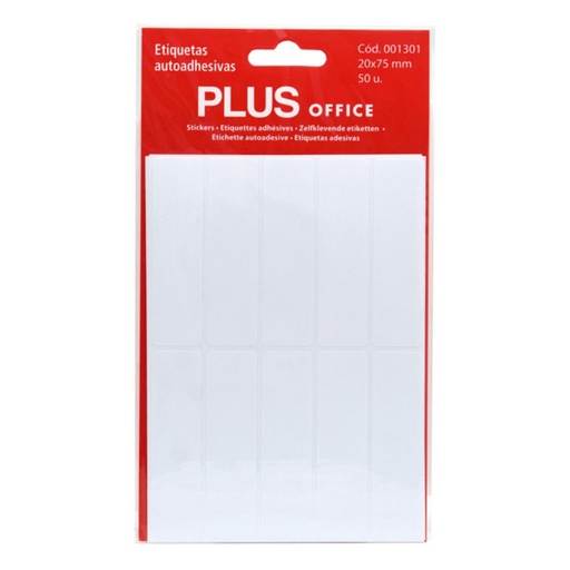 [001301] ETIQUETAS AUTOADHESIVAS PLUS OFFICE 20X75 MM 50UD 5H