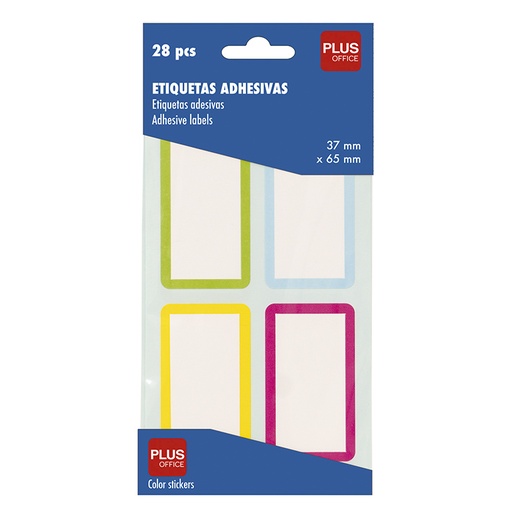 [630557] ETIQUETAS DE COLOR PARA LIBROS PLUS OFFICE 37X65MM