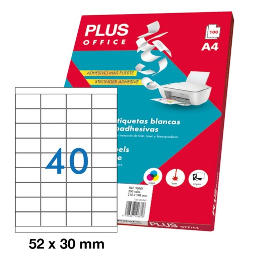 [002363] ETIQUETAS PLUS 52X30 A4 10693