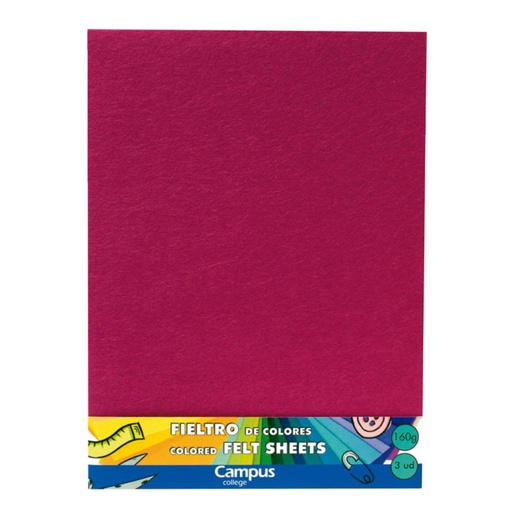 [630694] FIELTRO 23X30 MAKRO ROSA OSCURO B/3U