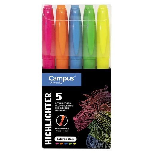 [081628] FLUORESCENTE PEN CAMPUS 5 COLORES