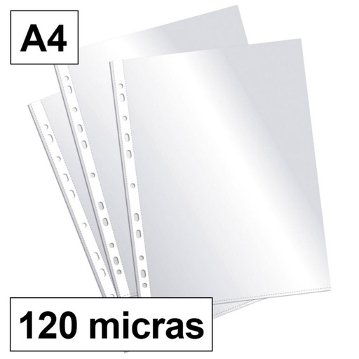 [180551] FUNDA MULTITALADRO A4 CRIST.120M 100U