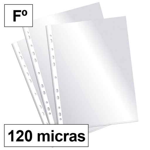 [180552] FUNDA MULTITALADRO FOLIO CRISTAL 120MC 100U