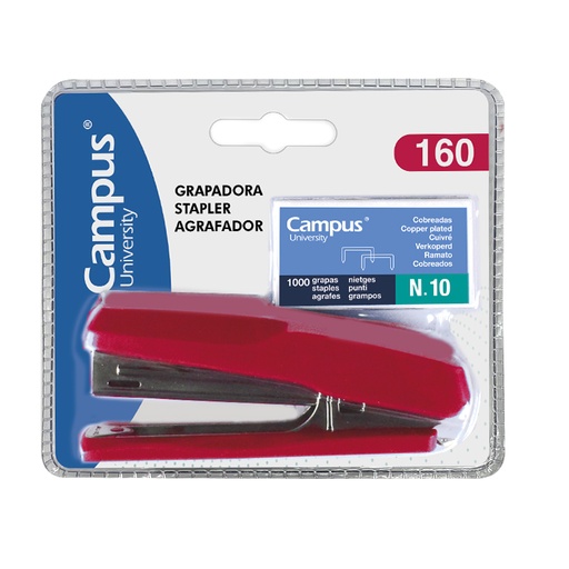 [040724] GRAPADORA 160 MINI+GRAPAS ROJO BLISTER