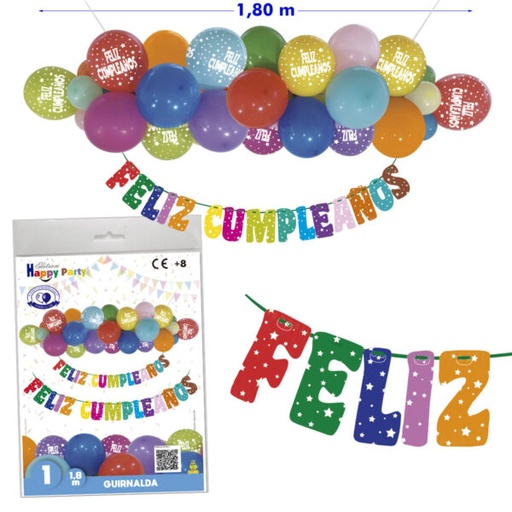 [882448] GUIRNALDA GLOBOS MIX FELIZ CUMPLEAÑOS 5393