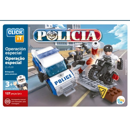 [710227] JUEGO BLOQUES CLICK-IT POLICIA