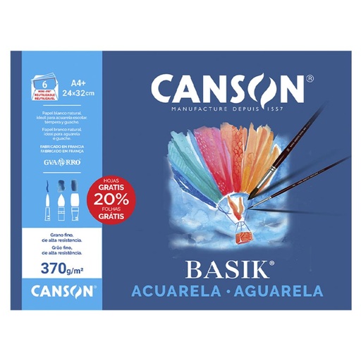 [619906] LAMINA ACUARELA BASIK A4 370 6