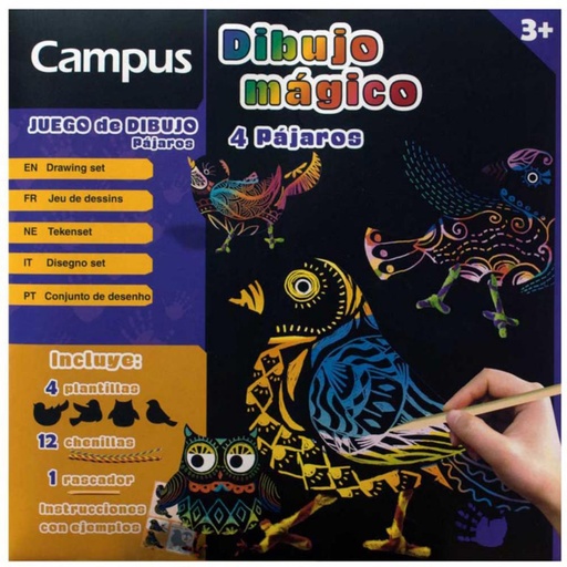 [630690] LAMINA DIBUJO MAGICO PAJAROS