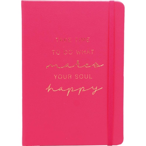 [002962] LIBRETA MO A5 C/GOMA 100H 80G PUNTOS ROSA