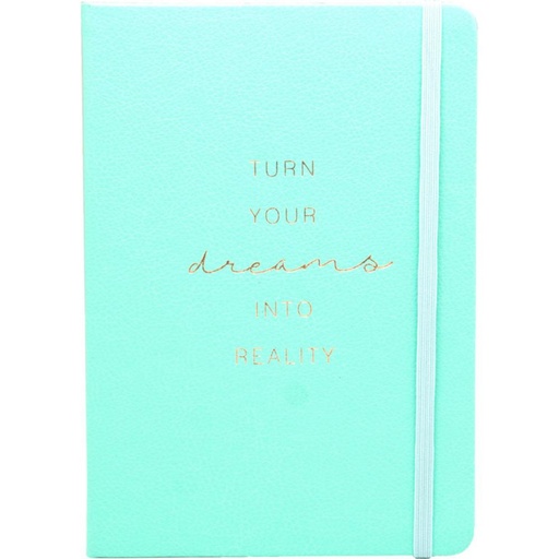 [002963] LIBRETA MO A5 C/GOMA 100H 80G PUNTOS TURQUESA