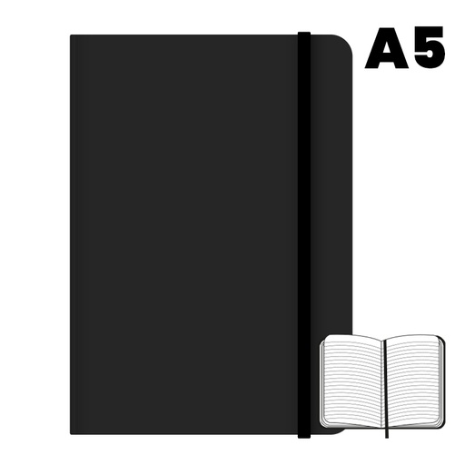 [003513] LIBRETA A5 T.FORRADA 96H 75G HN NEGRO