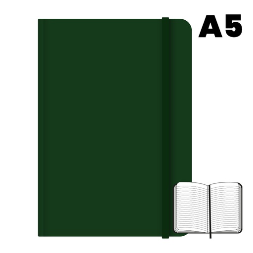 [003520] LIBRETA A5 T.FORRADA 96H 75G HN VERDE OSCURO