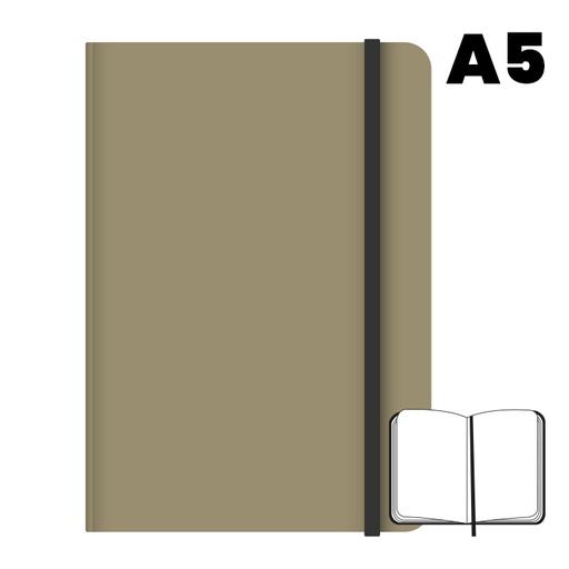 [003525] LIBRETA A5 T.FORRADA 96H 75G LISO BEIGE