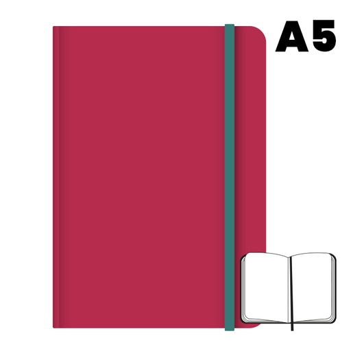 [003531] LIBRETA A5 T.FORRADA 96H 75G LISO ROJO