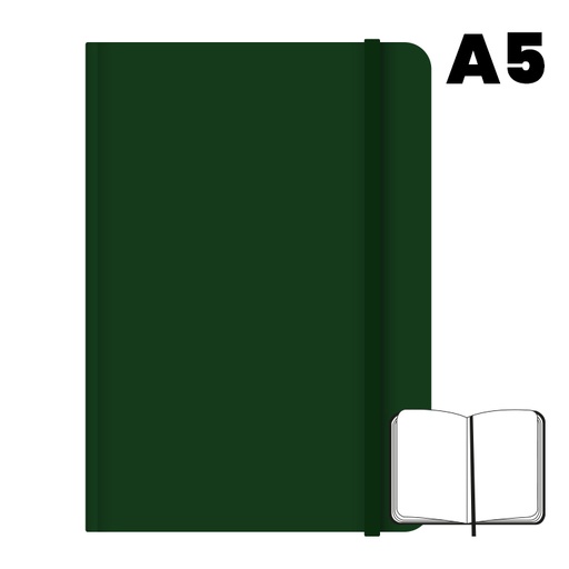 [003530] LIBRETA A5 T.FORRADA 96H 75G LISO VERDE OSCURO