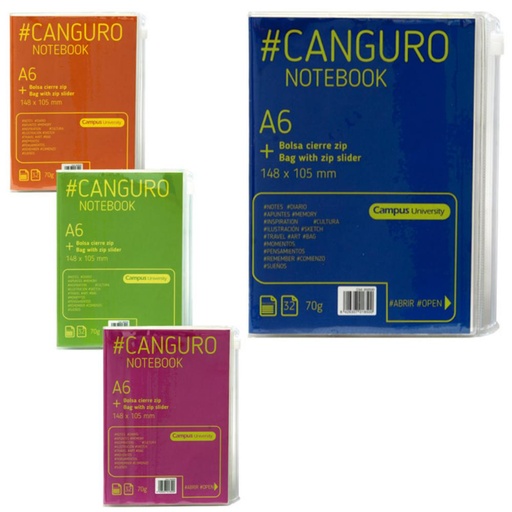 [002530] LIBRETA A6 CANGURO 70G 32H SURTIDO