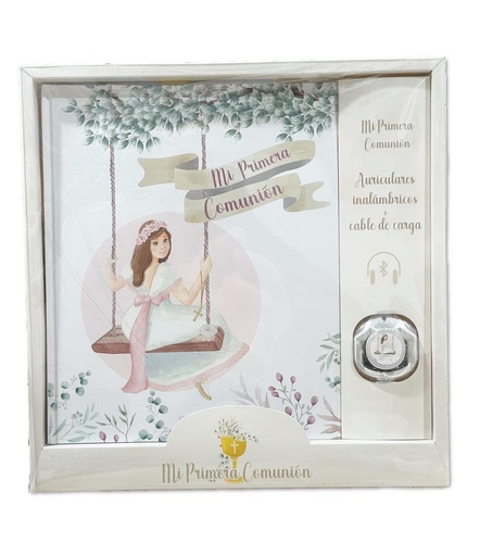 [000741] LIBRO COMUNION NIÑA COLUMPIO+AURICULARES