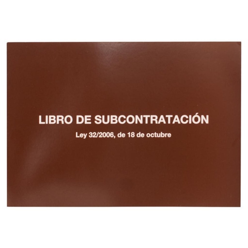 [029103] LIBRO DE SUBCONTRATACION