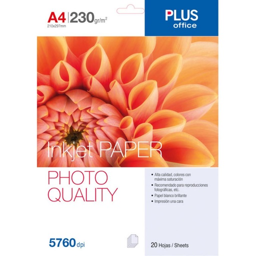 [001570] PAPEL A4 PHOTO 230 gr.20 H.